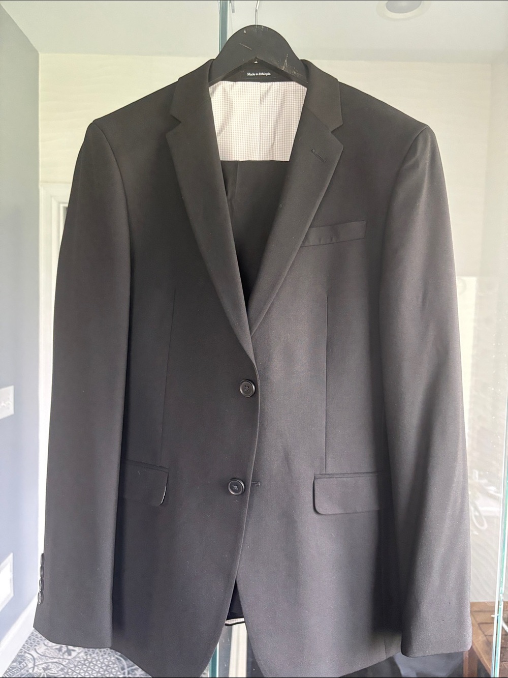 Egara Black Two-Button Suit Jacket